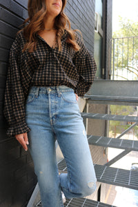 Hattie Texture Plaid Top