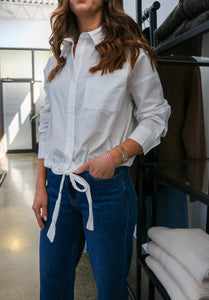 Romi Button Down Shirt With Drawstring