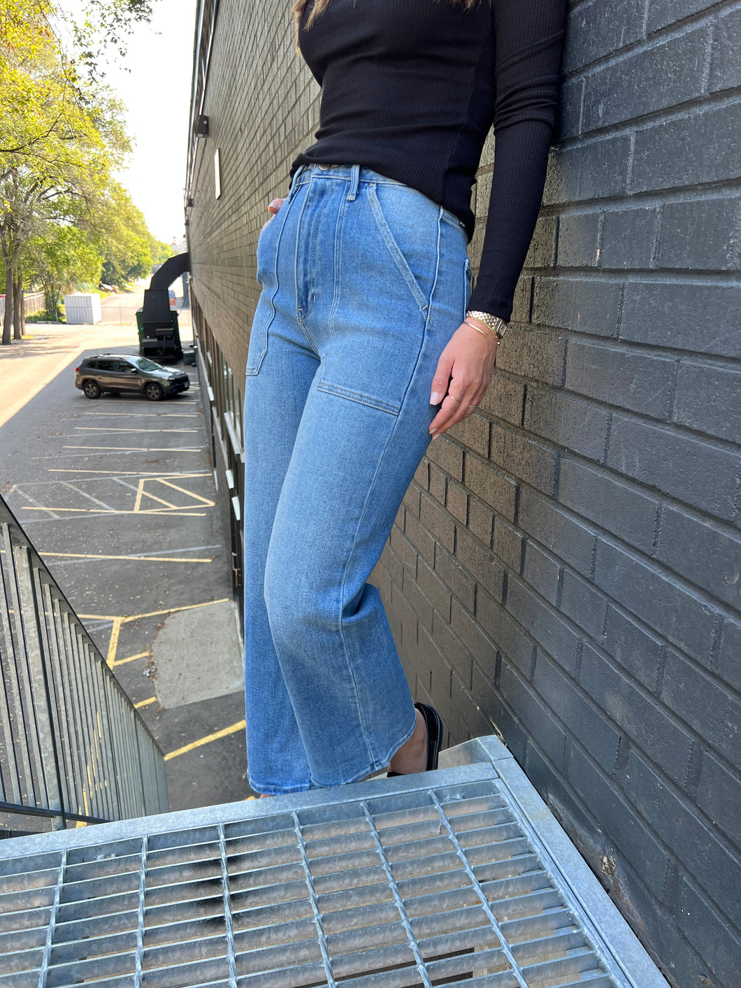 High Rise Cargo Wide Leg