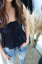 Load image into Gallery viewer, Smocked Bust Strap Tank in Navy
